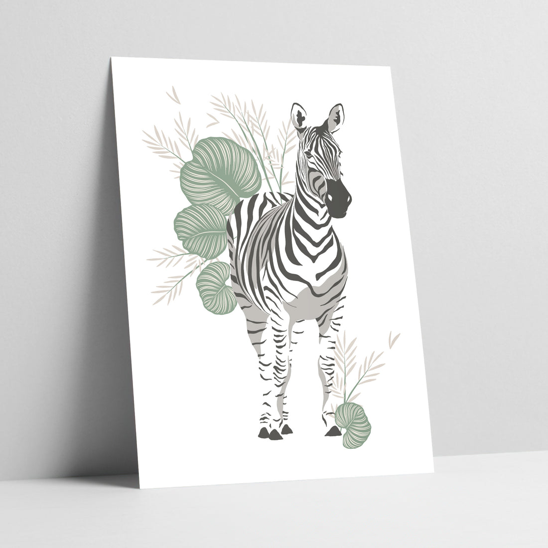 Zebra Oasis: Serengeti Botanica Art Print