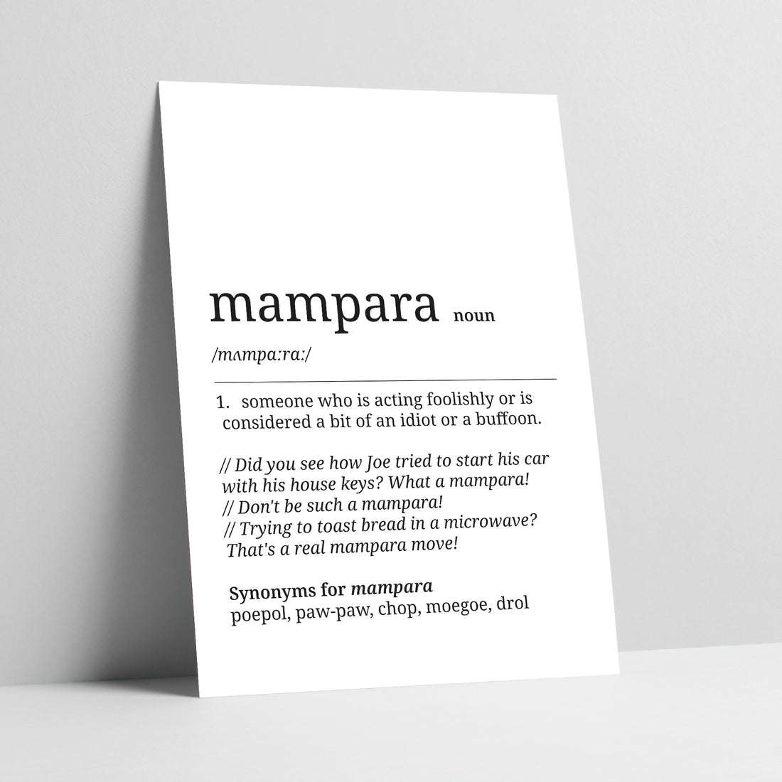 Mampara Definition Art Print