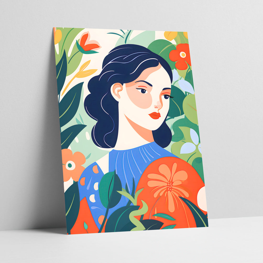 Enigmatic Floral Muse Maximalist Art Print