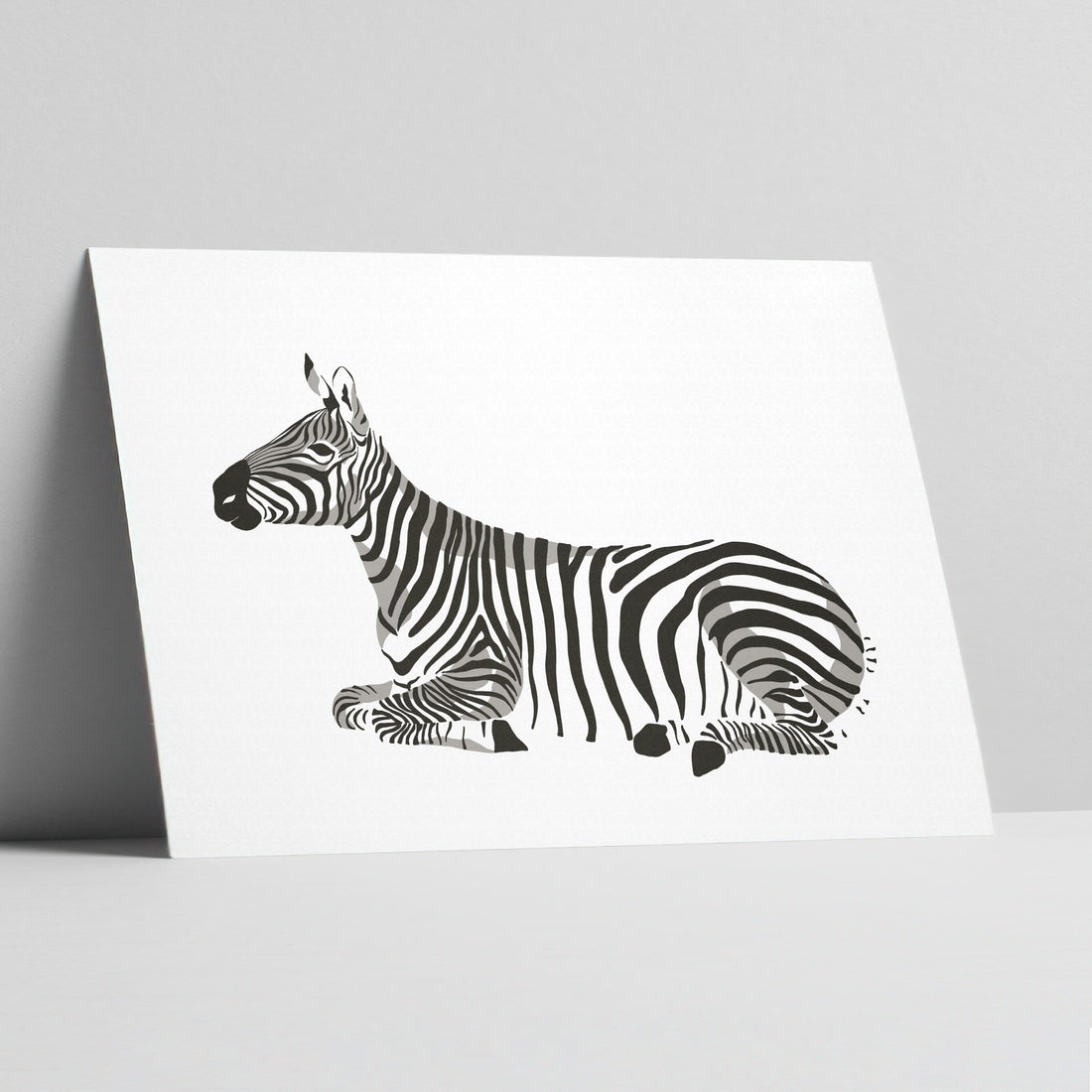 Zebra Repose: Serengeti's Graceful Contour Art Print