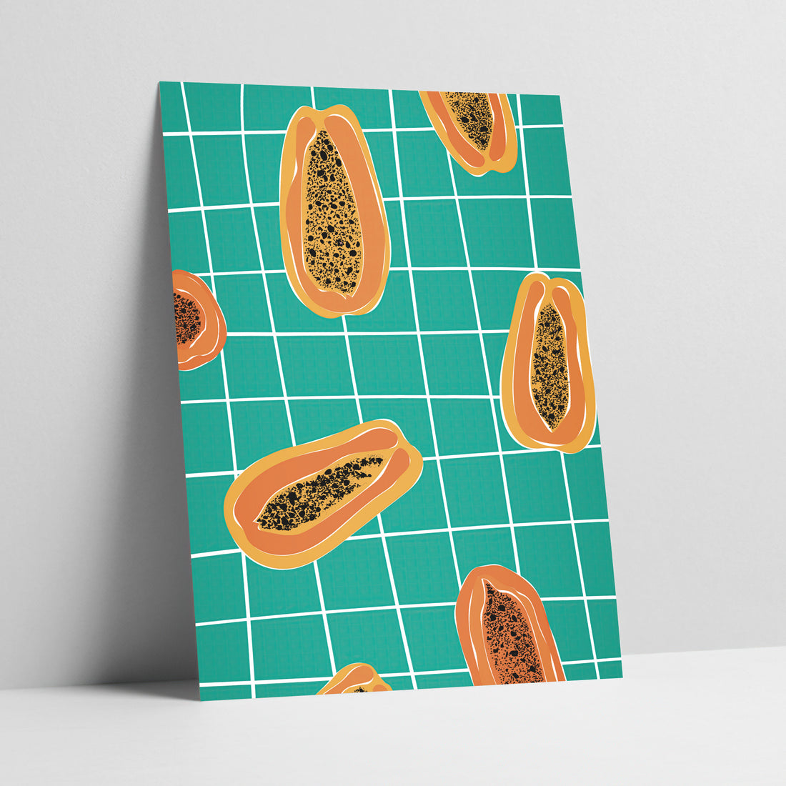 Papaya Patterns Maximalist Art Print