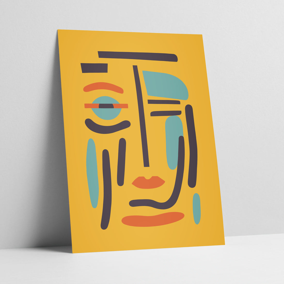Sunflower Stare - Face Abstract Art Print