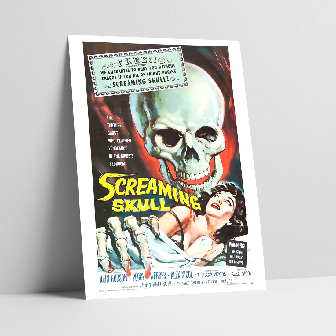 Screaming Skull Vintage Movie Poster Art Print
