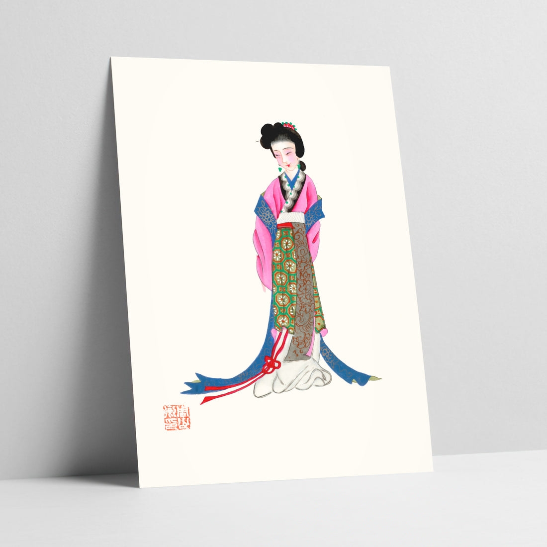 Vintage Chinese Qing Dynasty Costume Art Print