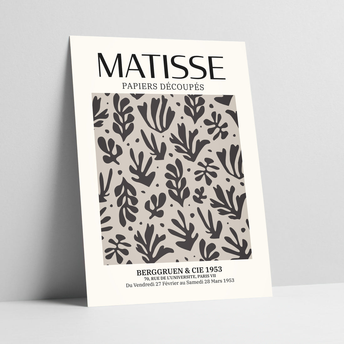 Monochrome Matisse Foliage Pattern - Henri Matisse Art Print