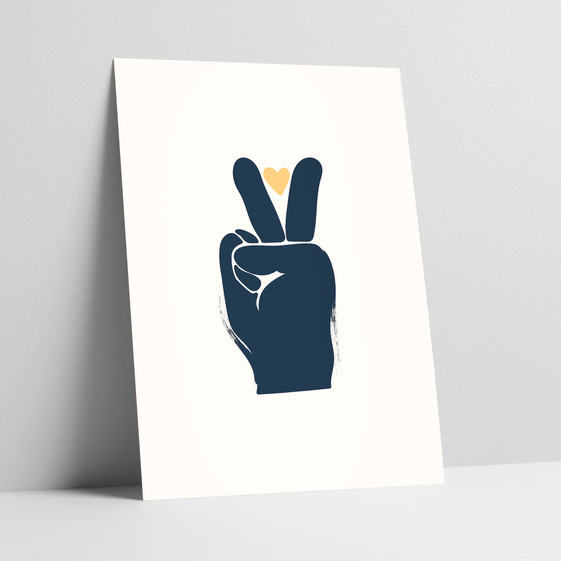 Peace Hand Sign Minimalist Art Art Print