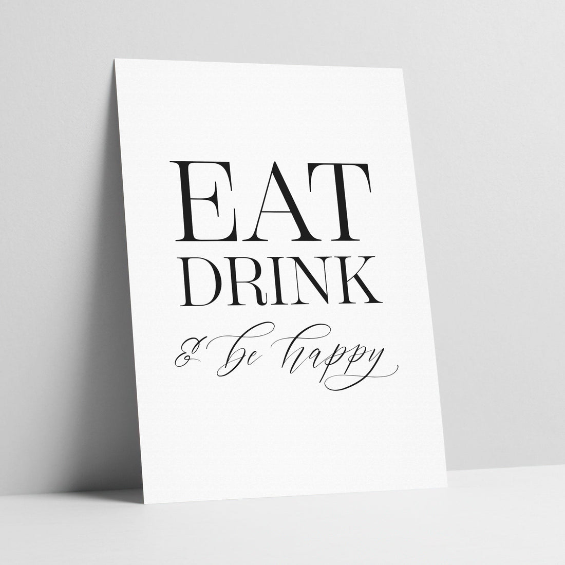 Eat Drink Be Happy - Kitchen Typography Art Print