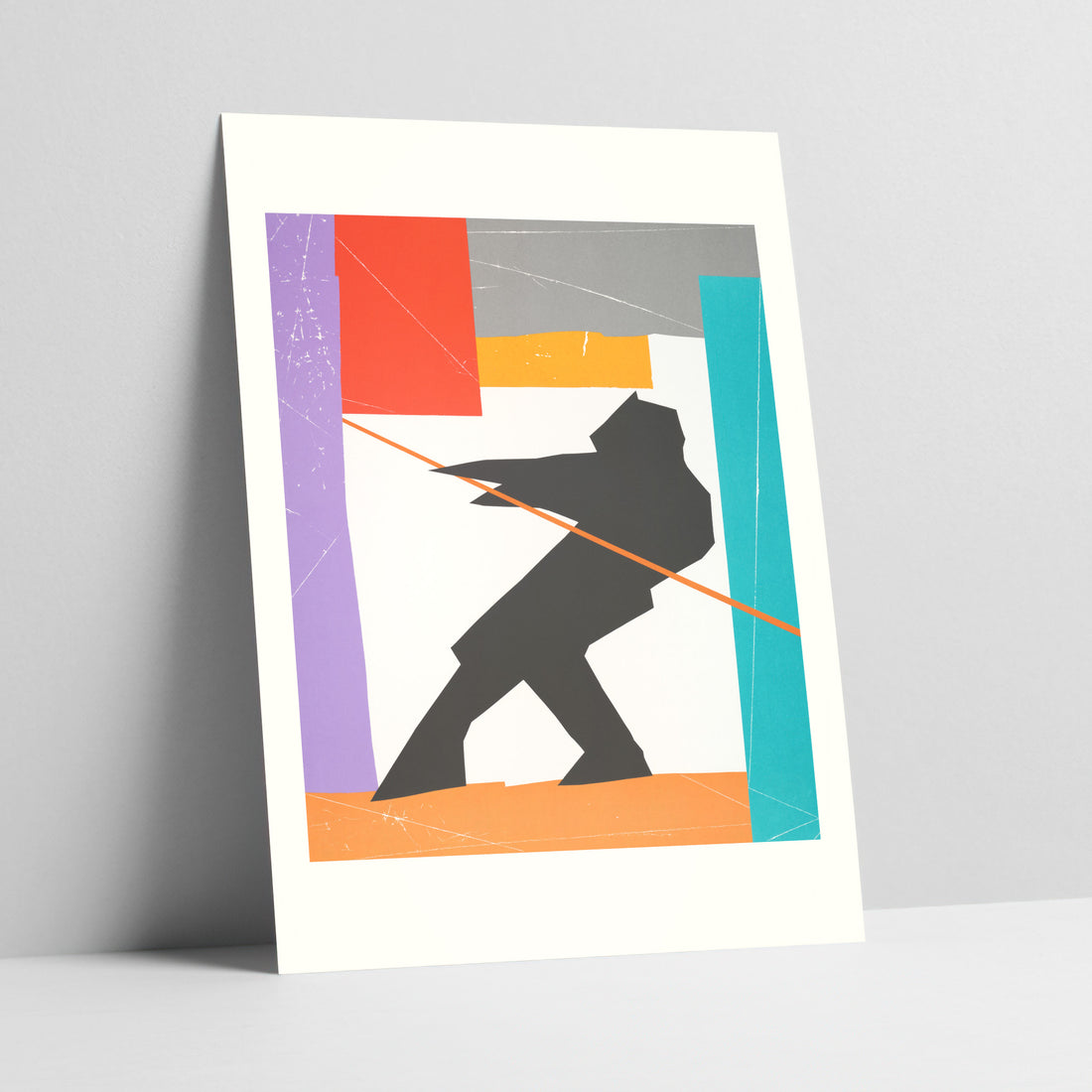 Abstract Figure with Geometric Shapes Modern Art Print