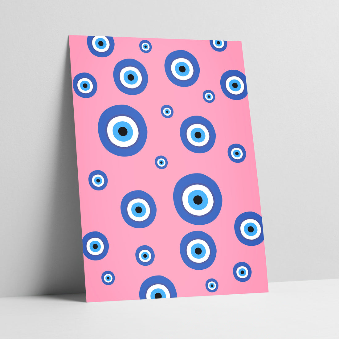 Evil Eye Pattern Art Print - Pink