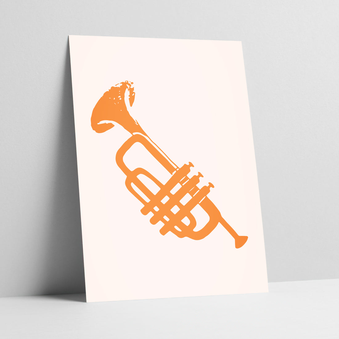 Orange Trumpet Silhouette Art Print