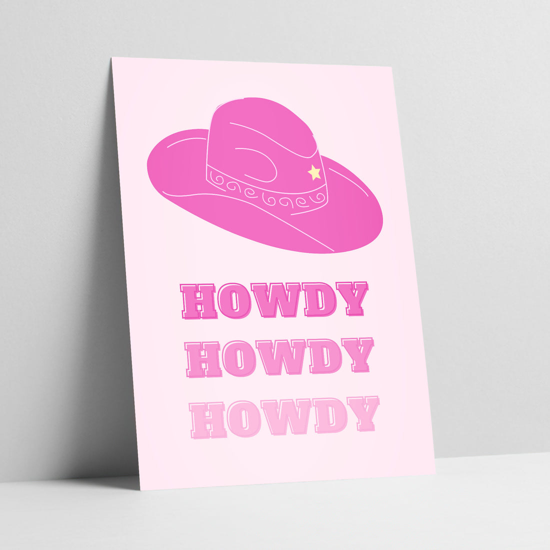 Pink Cowboy Hat Howdy Art Print