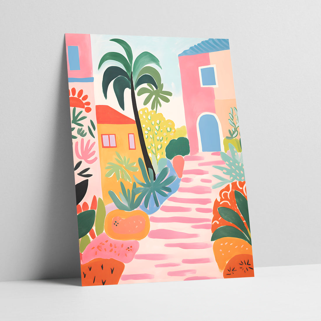 Tropical Townhouse Retreat Maximalist Art Print