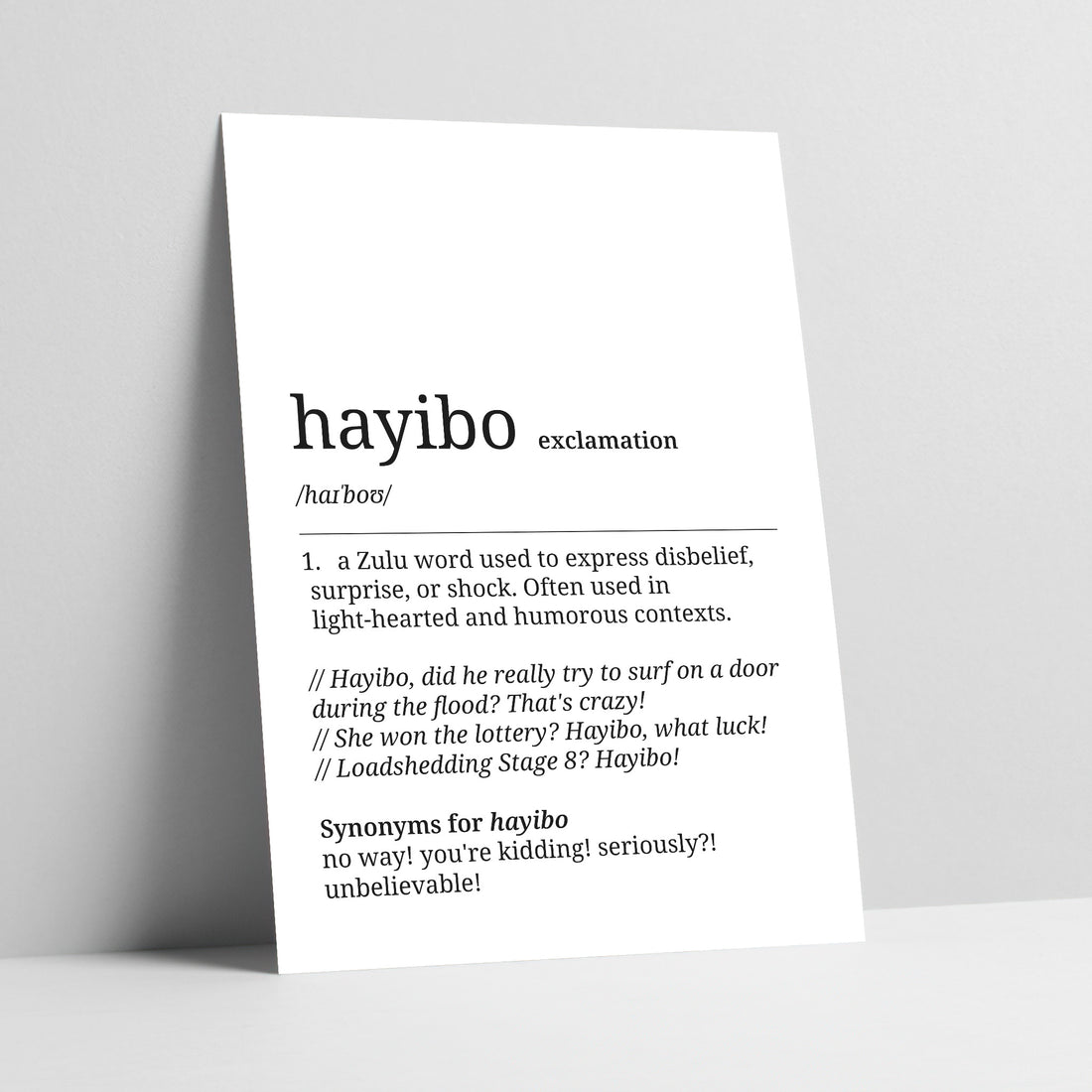 Hayibo Definition Art Print