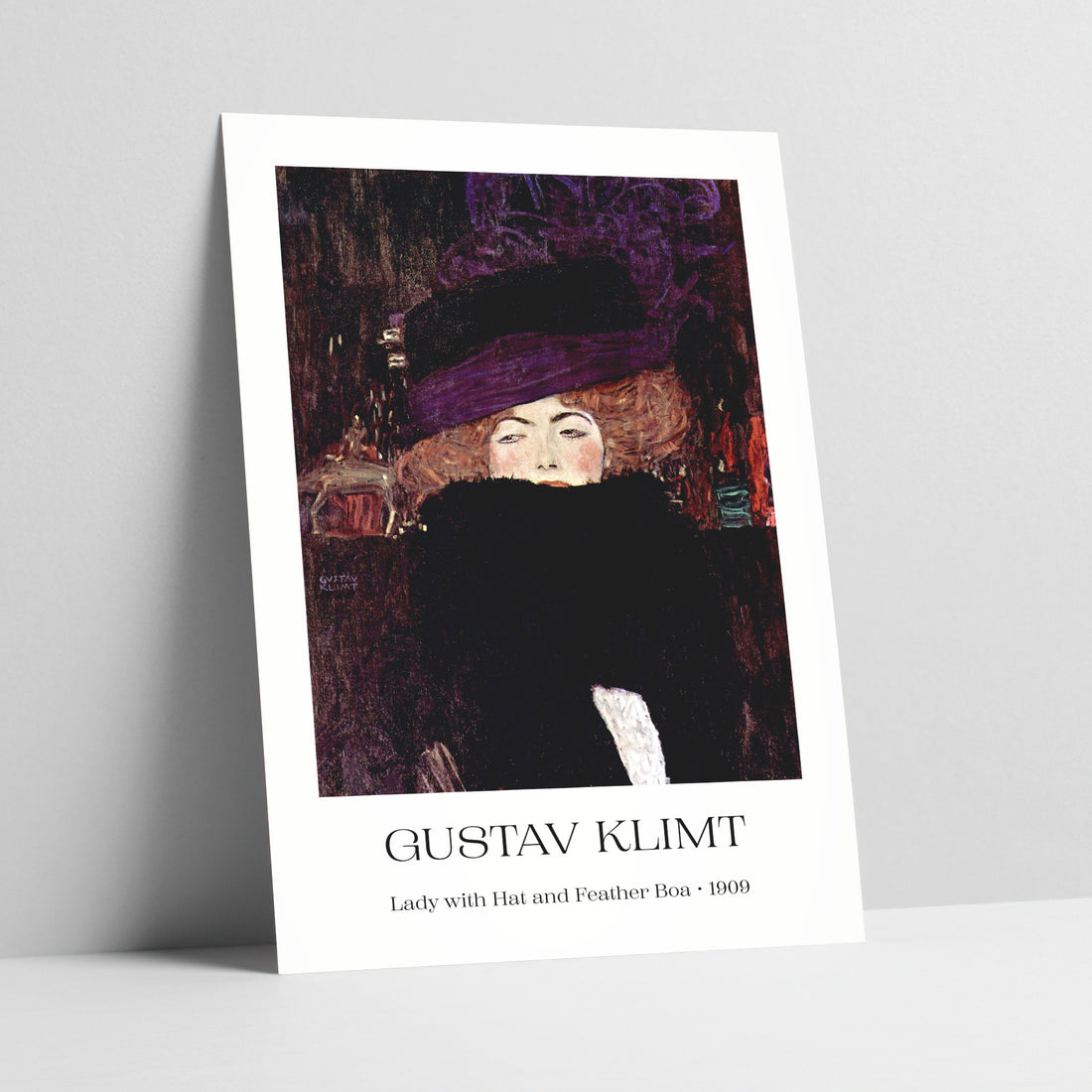 Lady with Hat and Feather Boa by Gustav Klimt Gallery Art Print