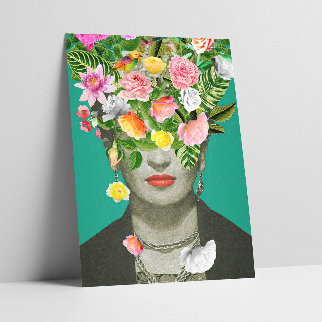 Frida Kahlo Pop Art Floral Art Print