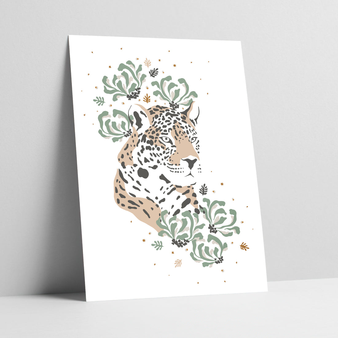 Leopard Bloom: Enchanted Wilderness Art Print