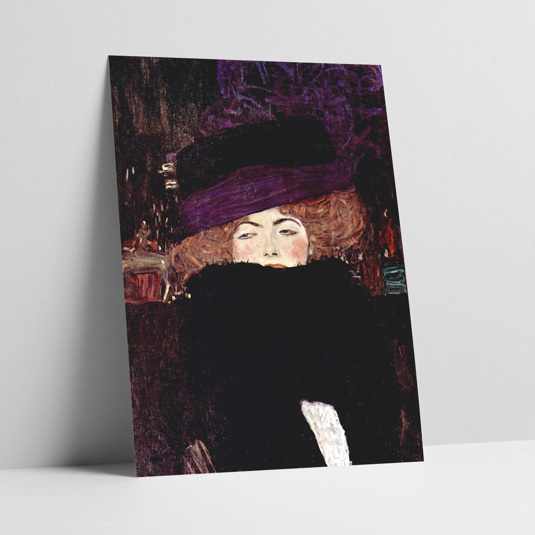 Lady with Hat and Feather Boa by Gustav Klimt Art Print