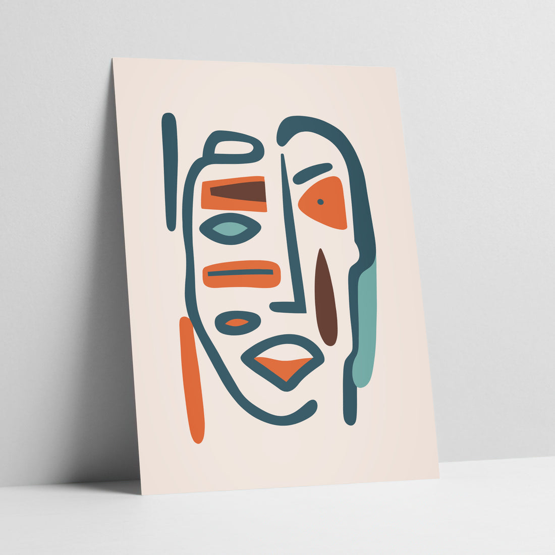 Contoured Expression - Face Abstract Art Print