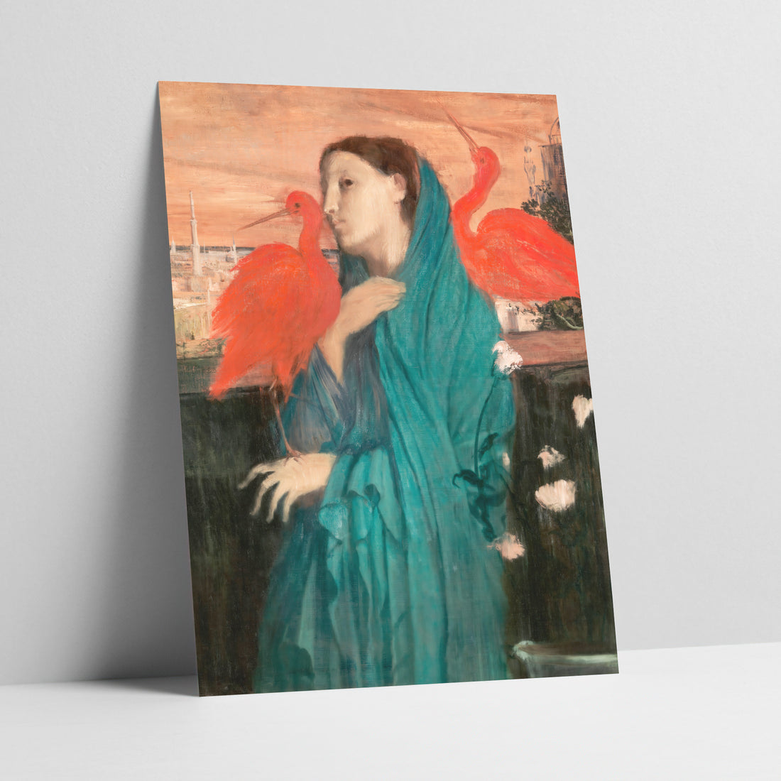 Young Woman with Ibis Art Print