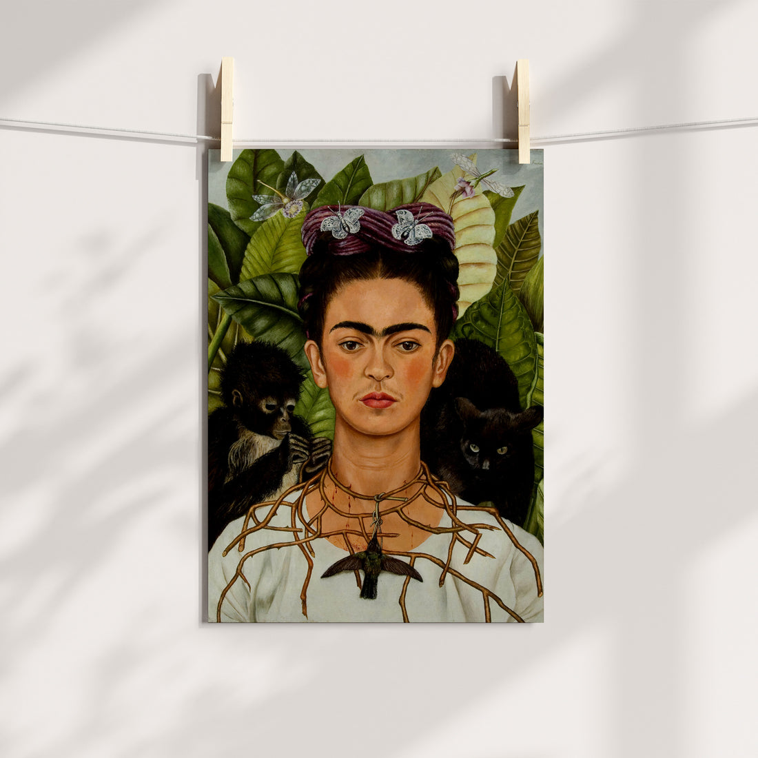Frida Kahlo Thorn Necklace and Hummingbird Printable Art