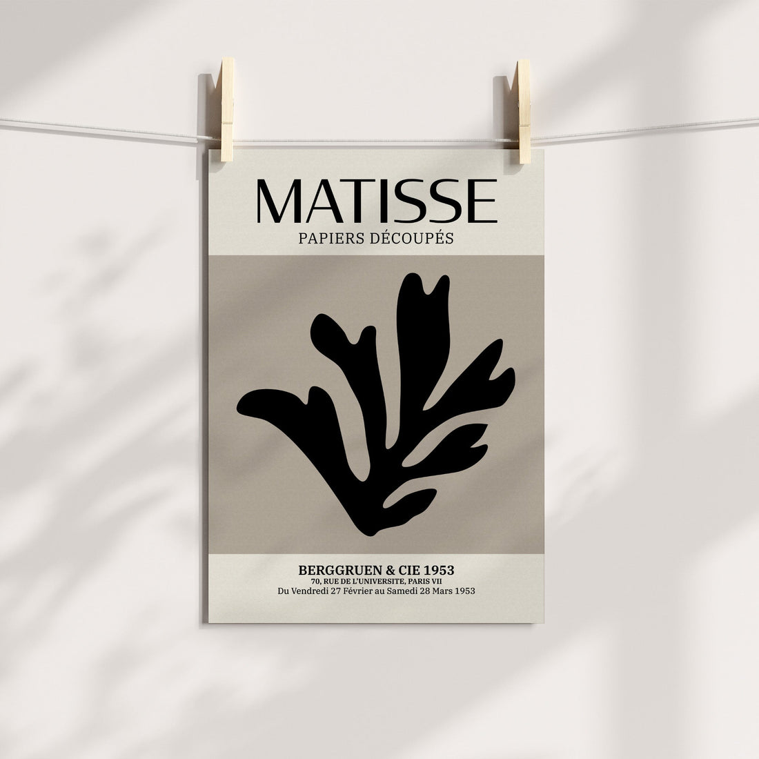 Bold Contrast Matisse Leaf Silhouette - Henri Matisse Printable Art