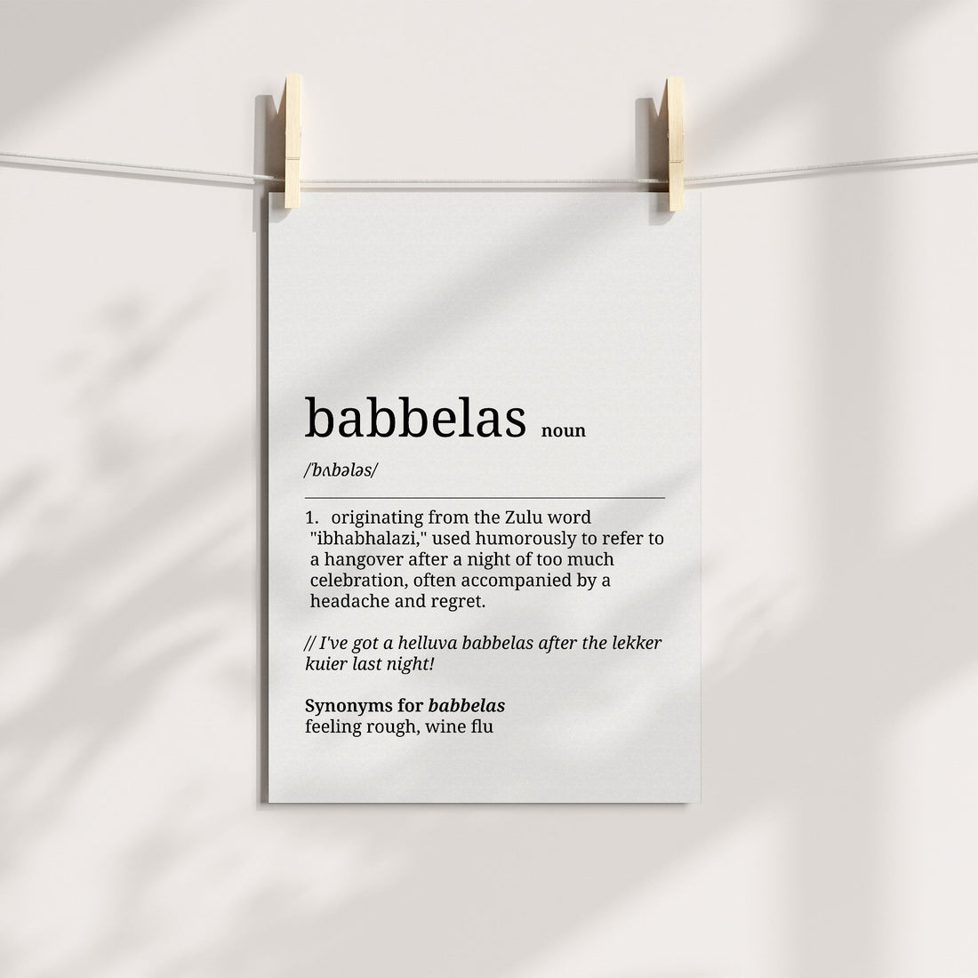 Babbelas Definition Printable Art