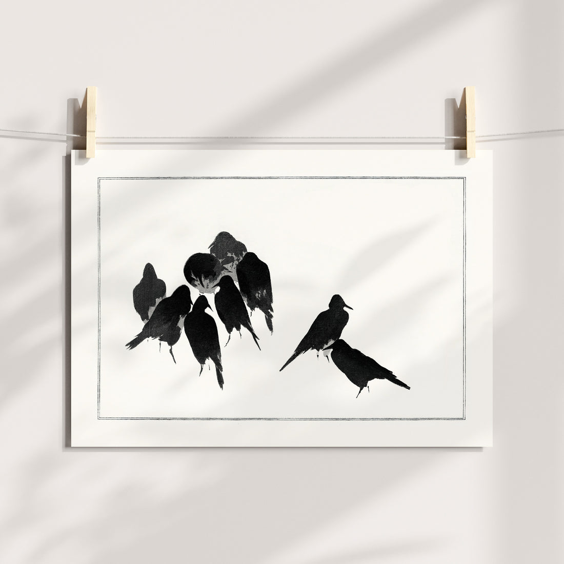 Japanese Crows Printable Art