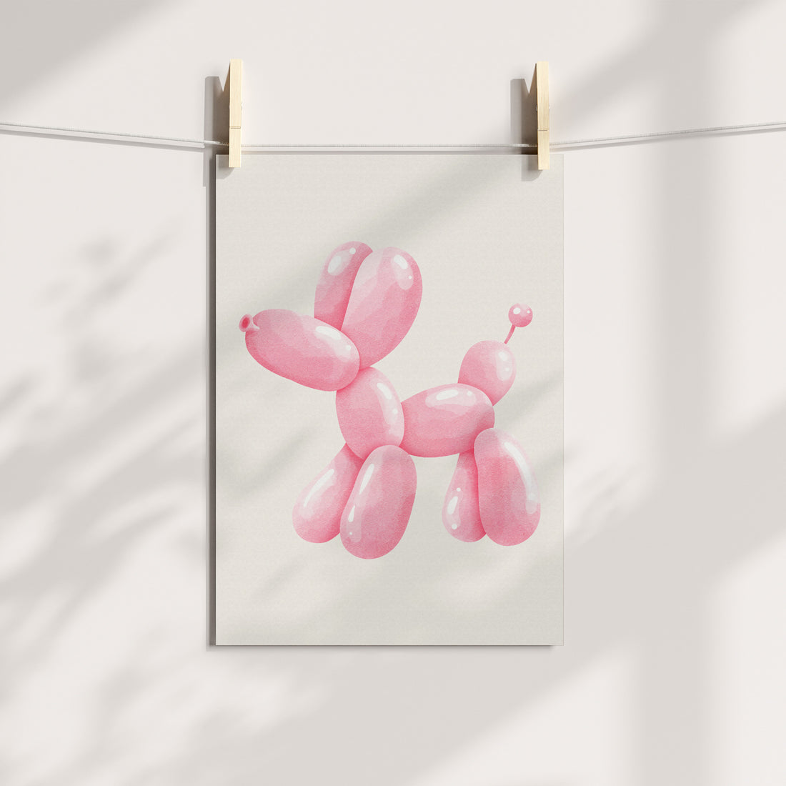 Pink Balloon Dog Printable Art