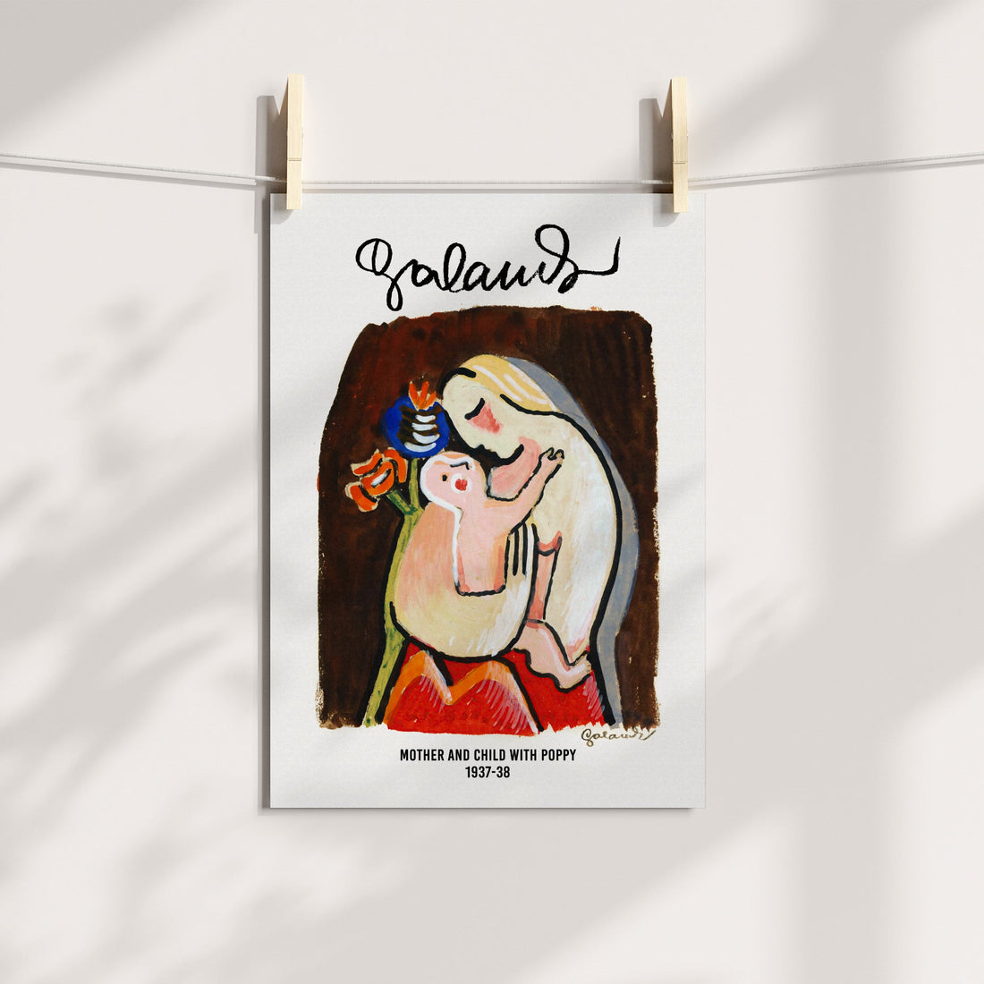 Galanda's Mother and Child with Poppy Printable Art