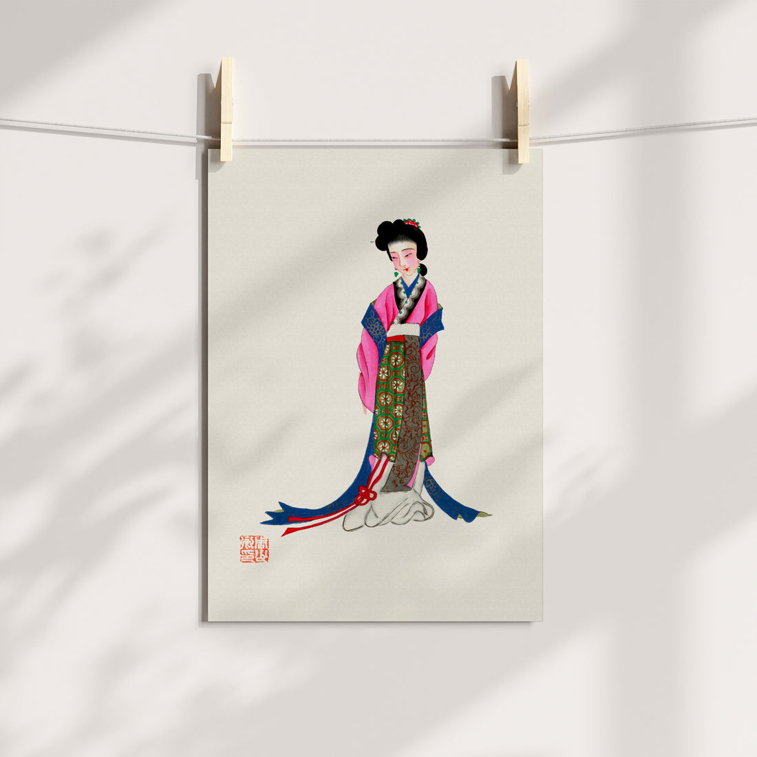 Vintage Chinese Qing Dynasty Costume Printable Art