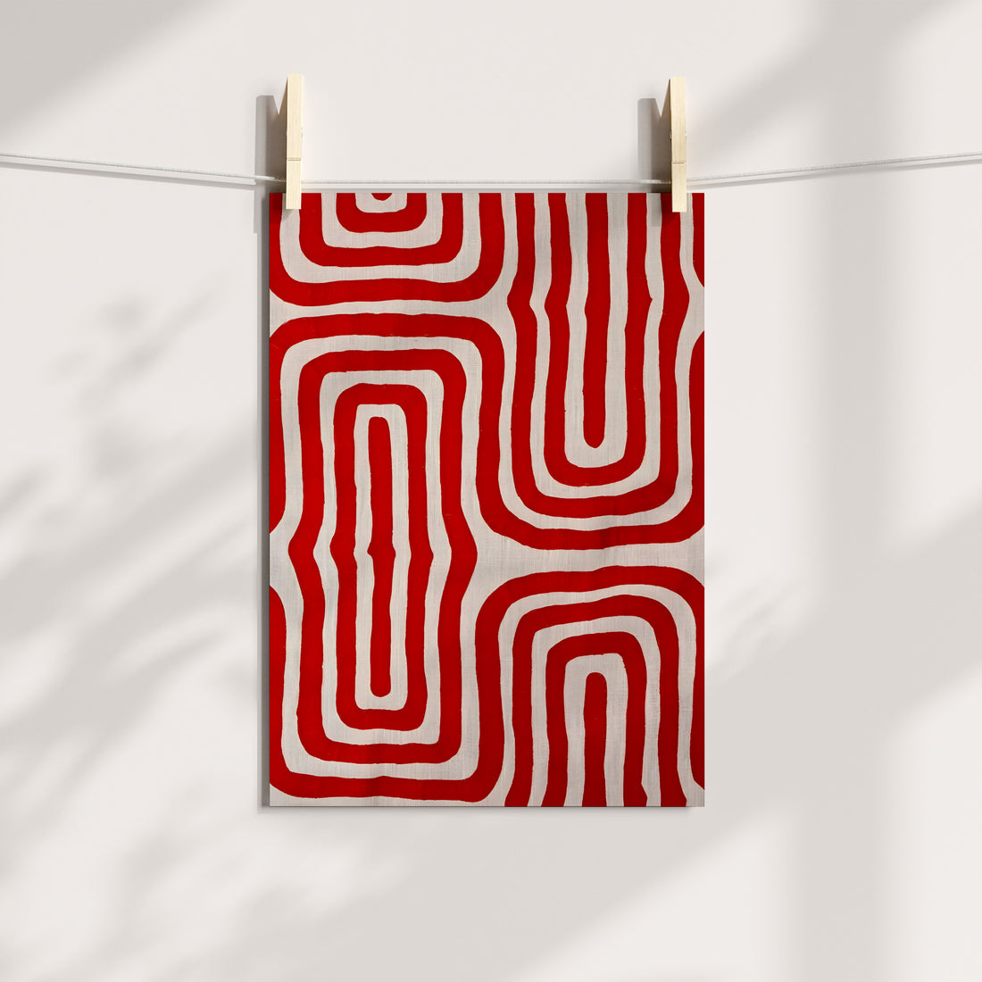 Bold Red Geometric Pattern Printable Art
