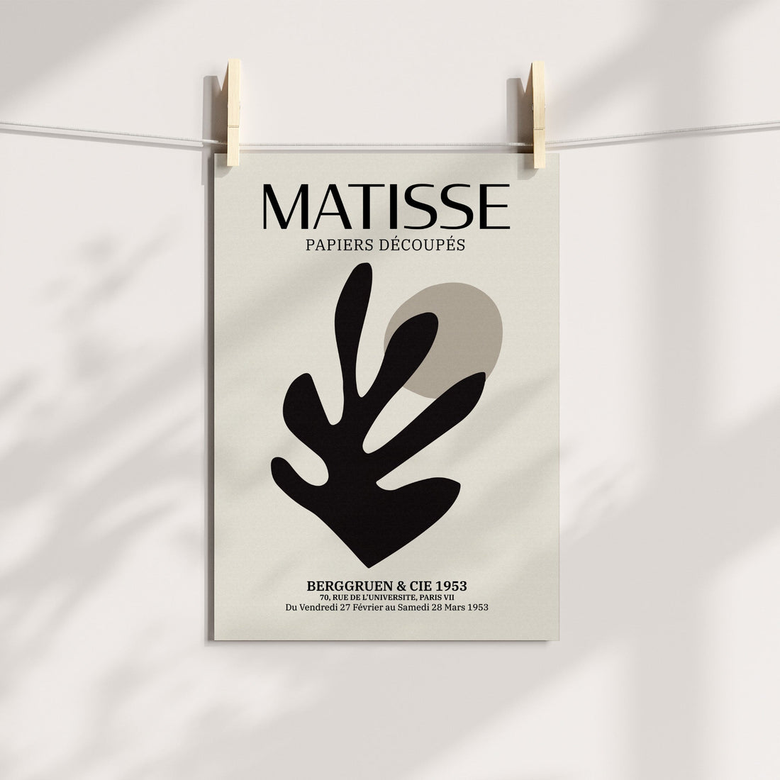 Sophisticated Silhouette Matisse Inspired Leaf - Henri Matisse Printable Art