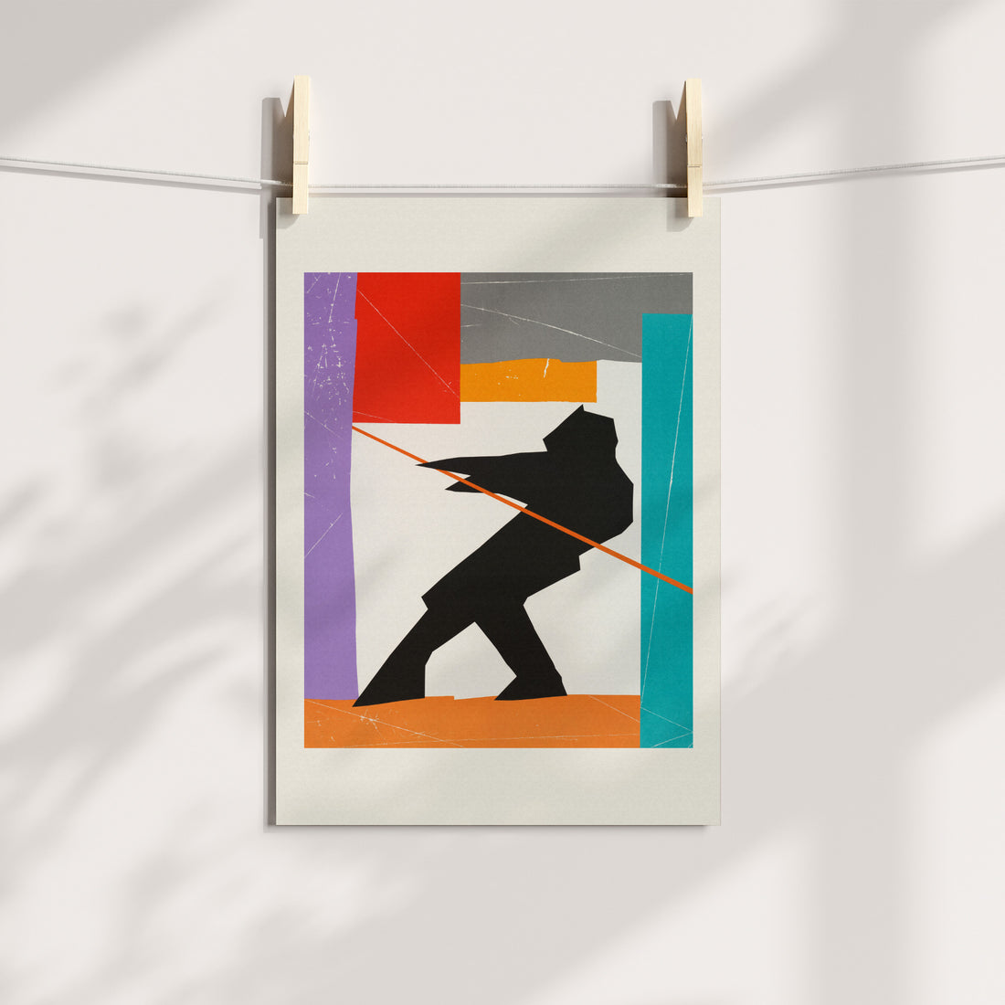Abstract Figure with Geometric Shapes Modern Printable Art