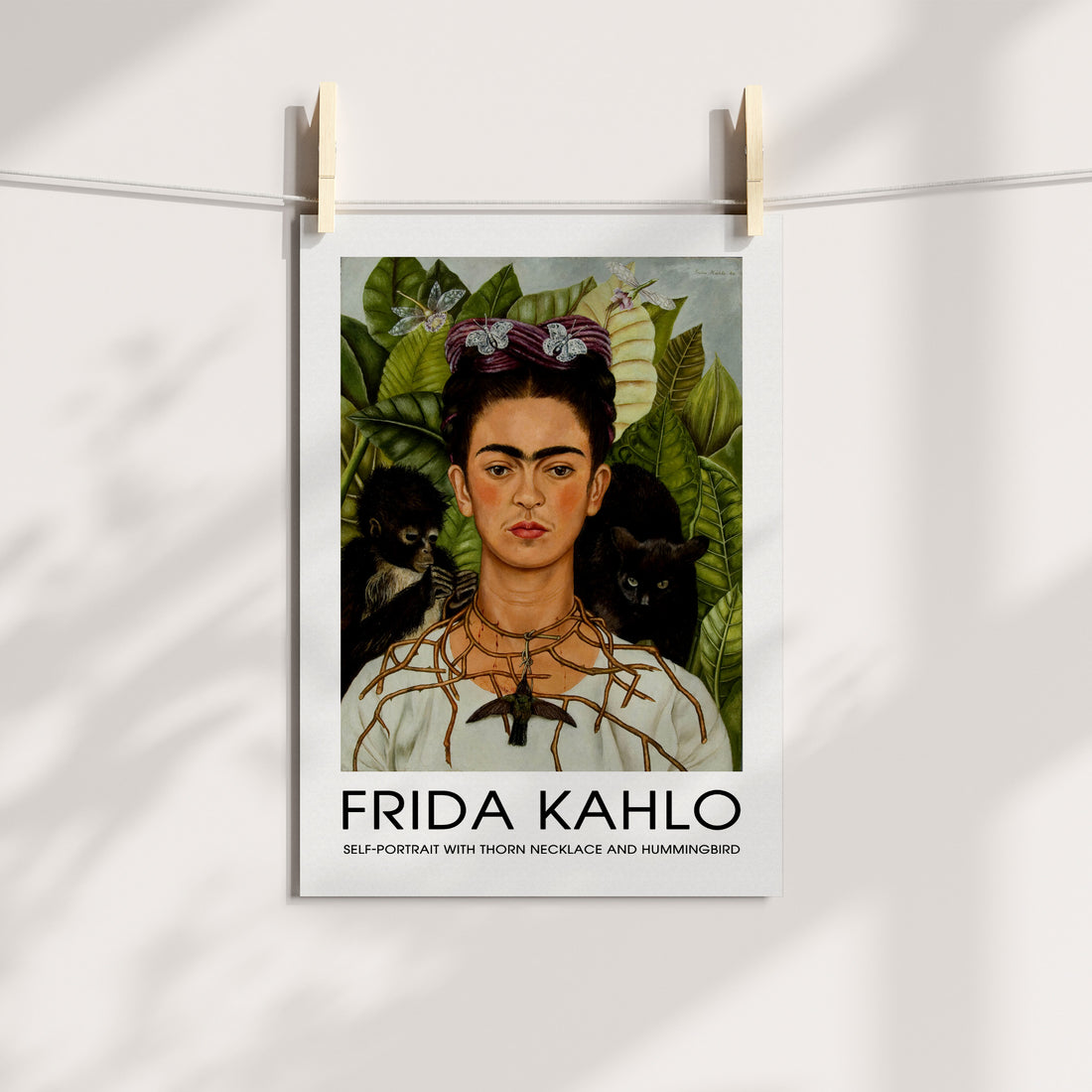 Frida Kahlo Thorn Necklace and Hummingbird Gallery Poster Printable Art