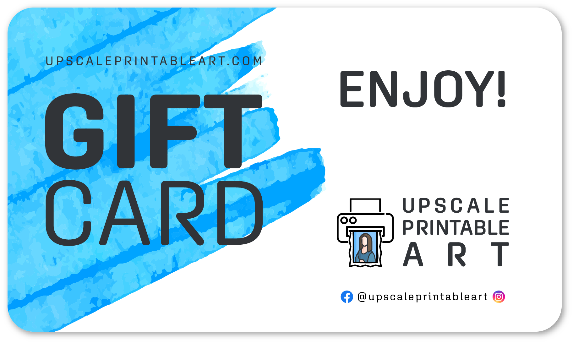 Upscale Printable Art Gift Card