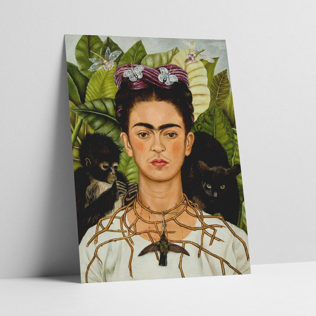 Frida Kahlo Thorn Necklace and Hummingbird Art Print