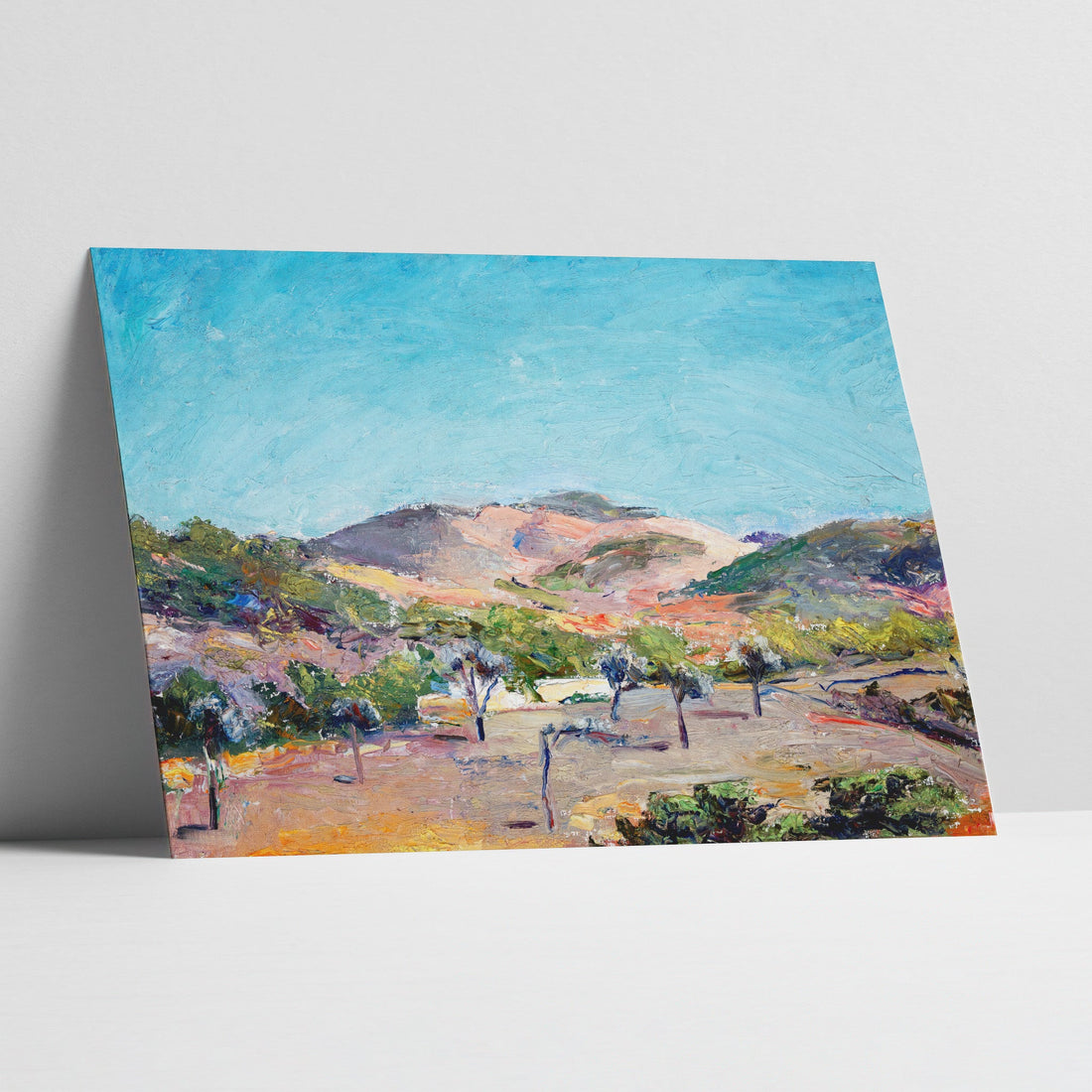 Desert Hillside with Trees Art Print