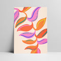 Abstract colorful leaf pattern art print